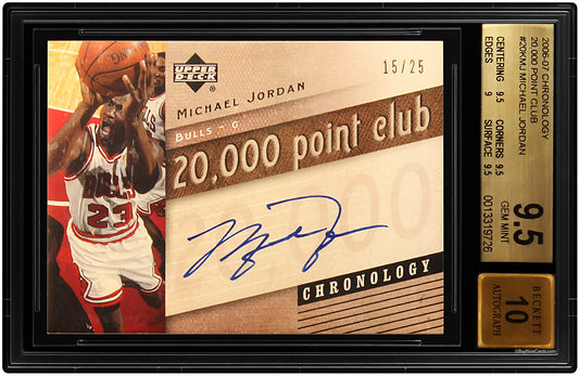 2006-07 Michael Jordan Upper Deck Chronology 20,000 Point Club SP Auto /25 # 20kMJ BGS 9.5 Gem Mint