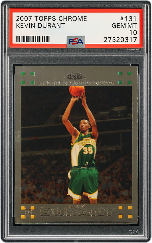 2007 Kevin Durant Topps Chrome Base RC Rookie #131 PSa 10 Gem Mint