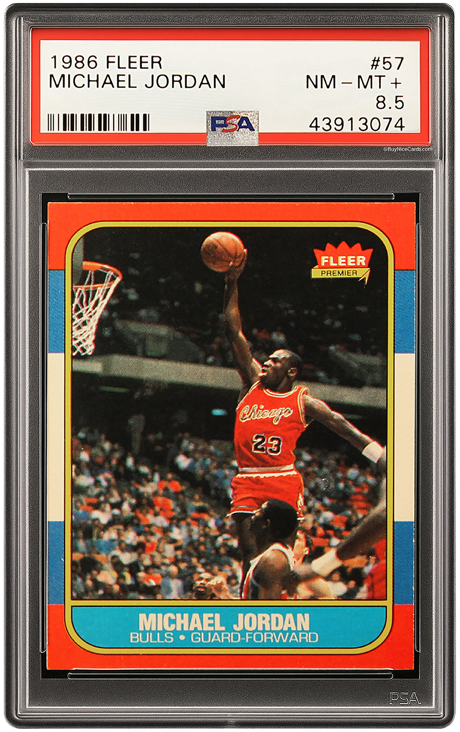 1986 Michael Jordan Fleer RC Rookie # 57 PSA 8.5 NM-MT+