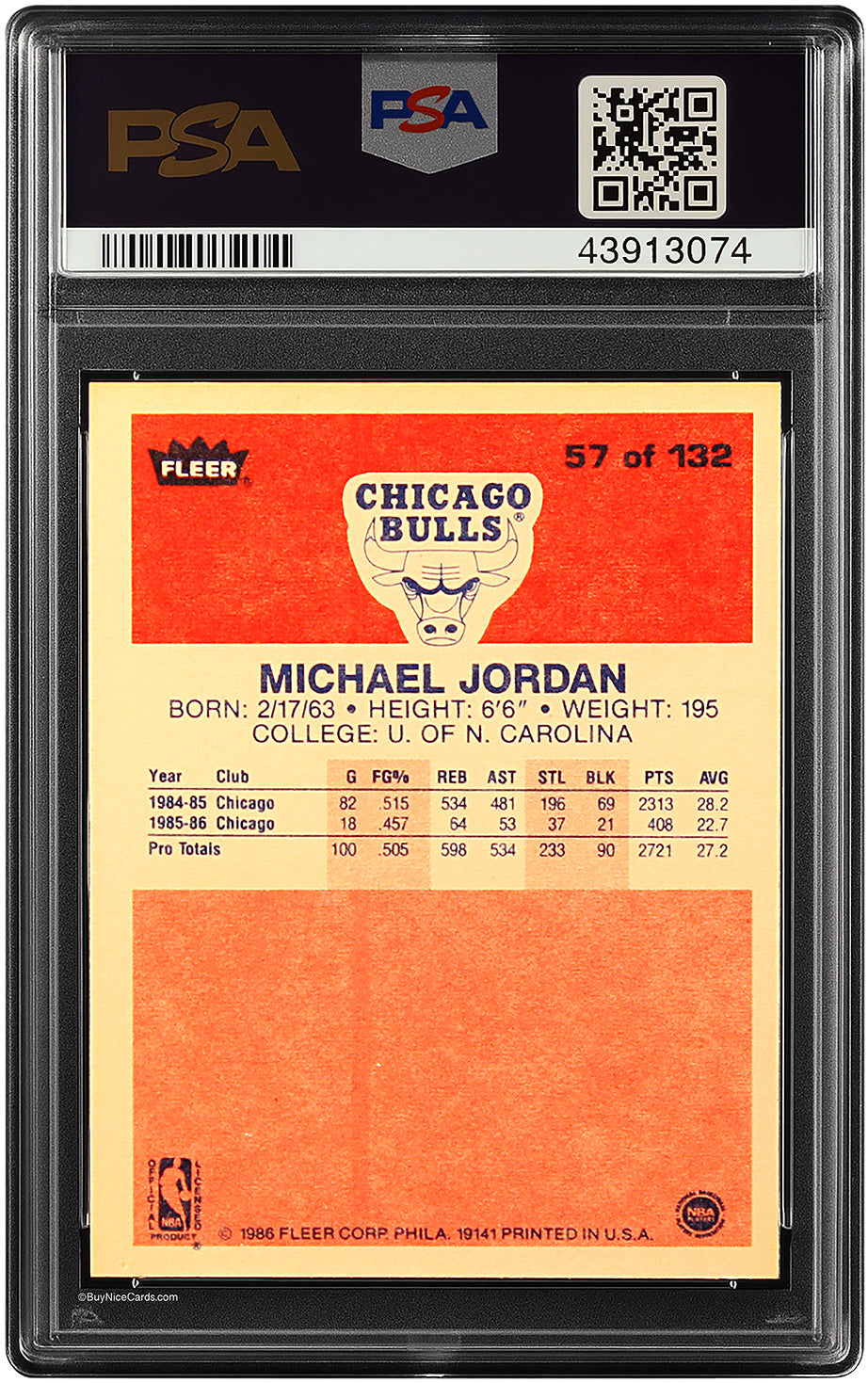 1986 Michael Jordan Fleer RC Rookie # 57 PSA 8.5 NM-MT+