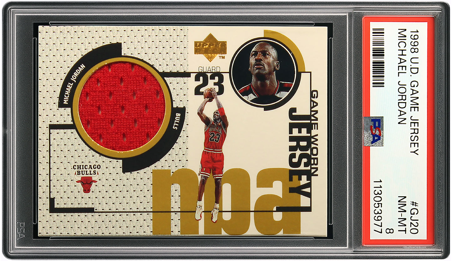 1998 Michael Jordan Upper Deck Game Jersey Game Worn Patch SP # GJ2- PSA 8