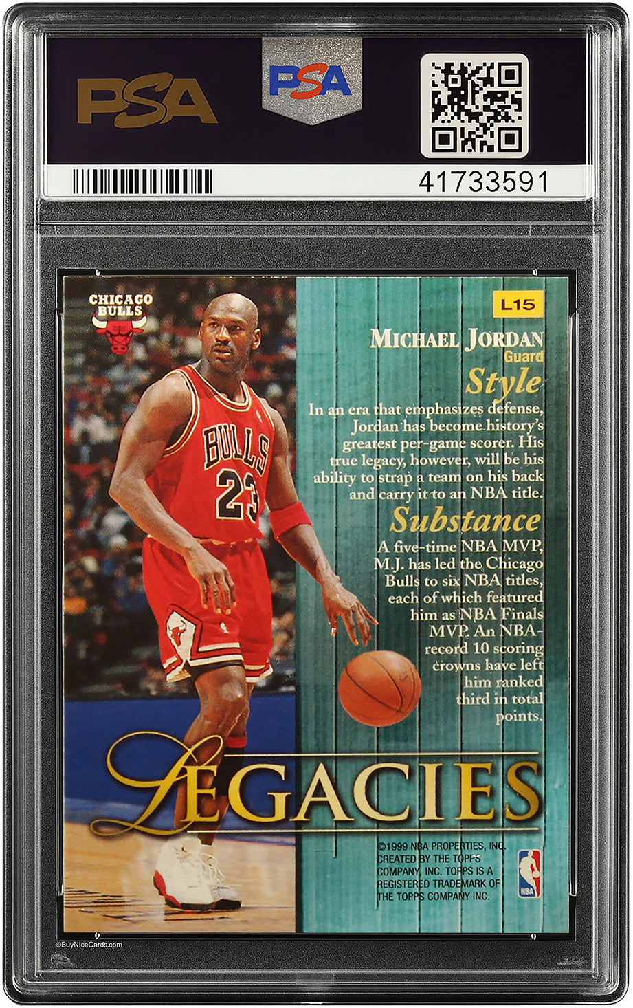 1998 Michael Jordan Topps Legacies SP # L15 PSA 10 Gem Mint Pop 43