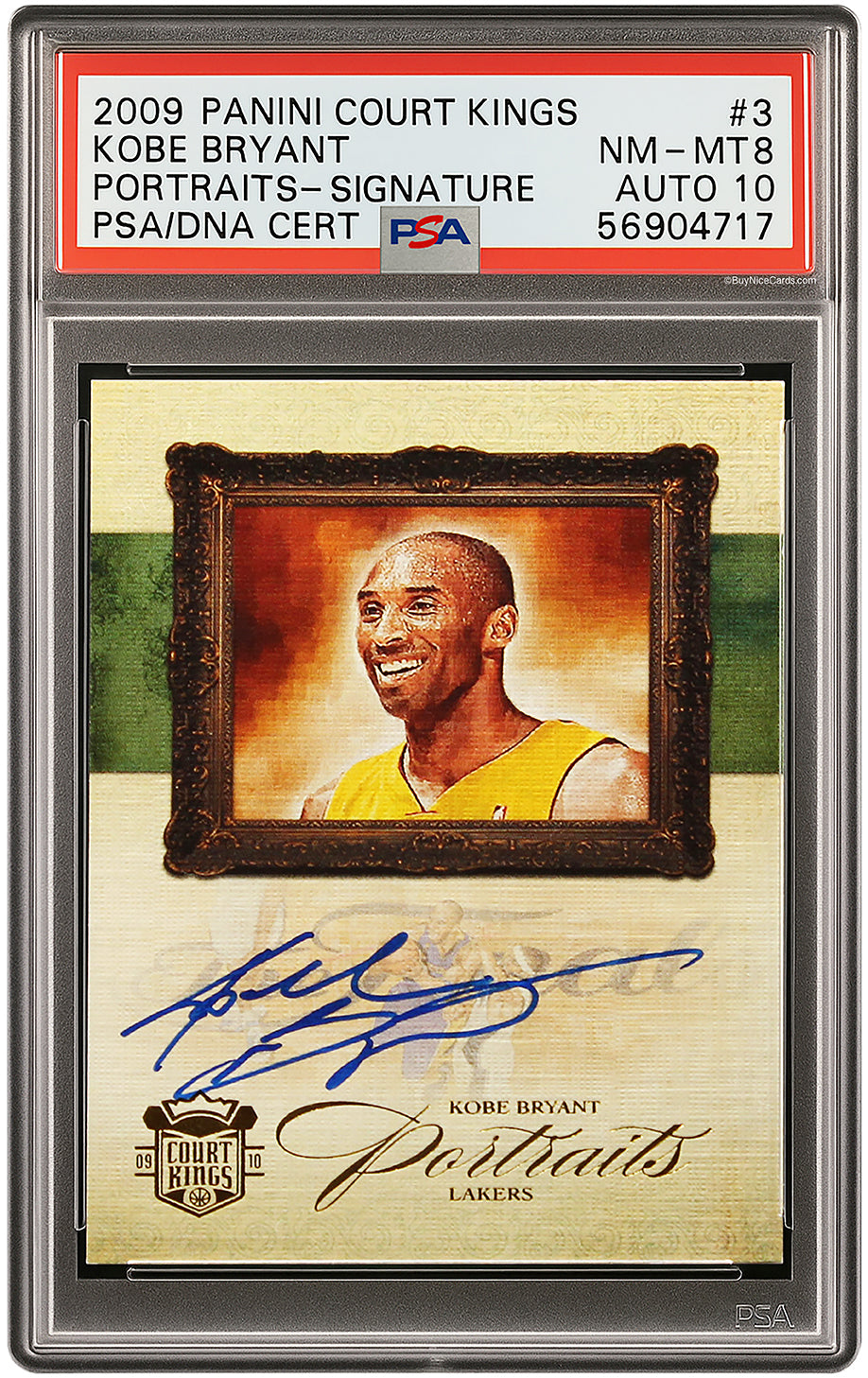 2009 Kobe Bryant Panini Court Kings Portraits Signature SP Auto /49 PSA 8 / 10