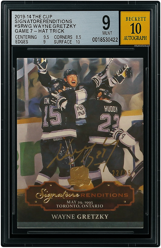 2013-14 Wayne Gretzky UD The Cup Signature Renditions Gold Auto /35 #SRWG BGS 9