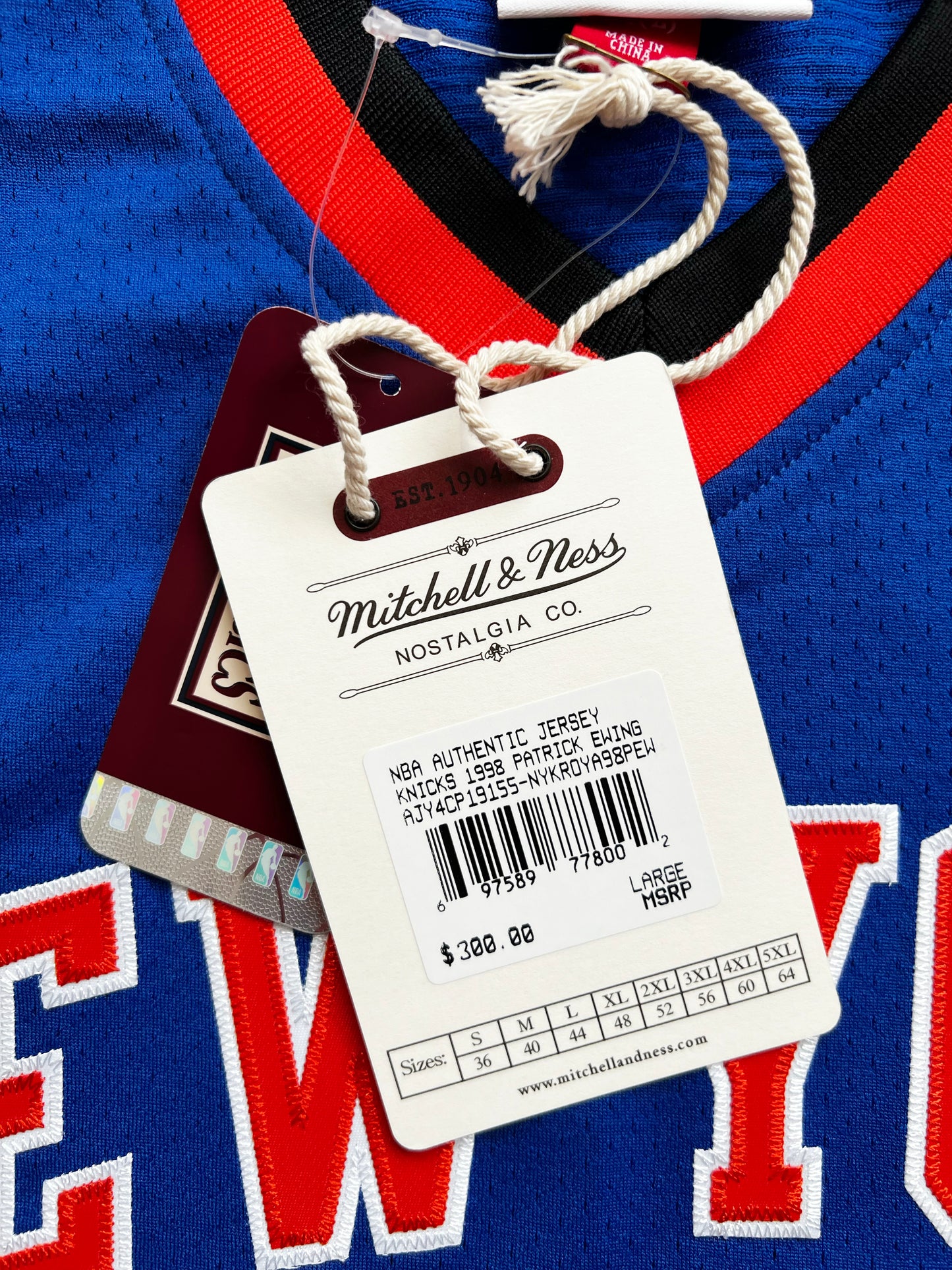 1998-99 Patrick Ewing Mitchell & Ness Authentic Signed Autographed Jersey Size Large PSA COA