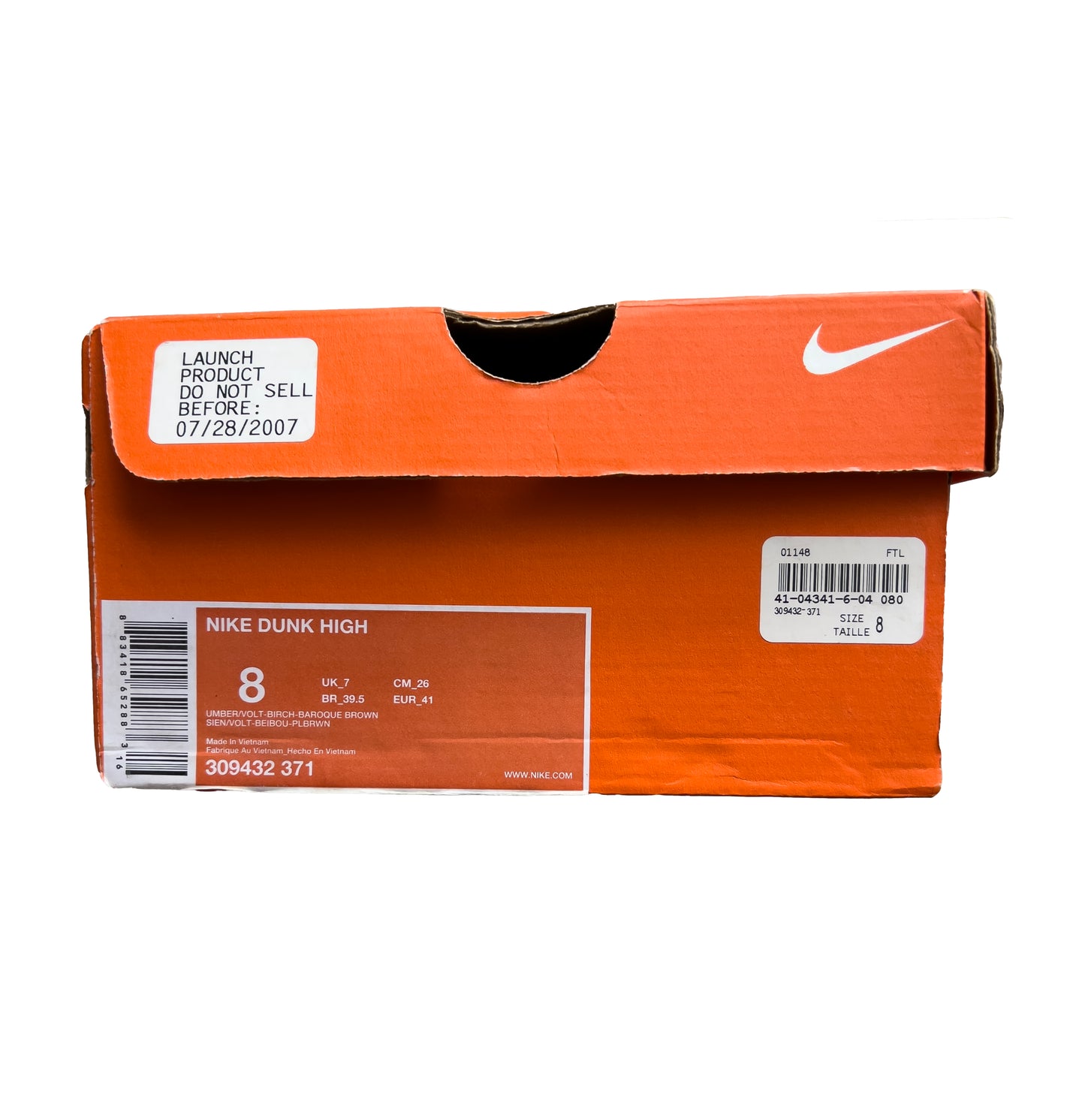 2007 Nike Dunk High Shrek light Used Great Condition with Box Size 8 Umber/Volt-Birch-Baroque Brown