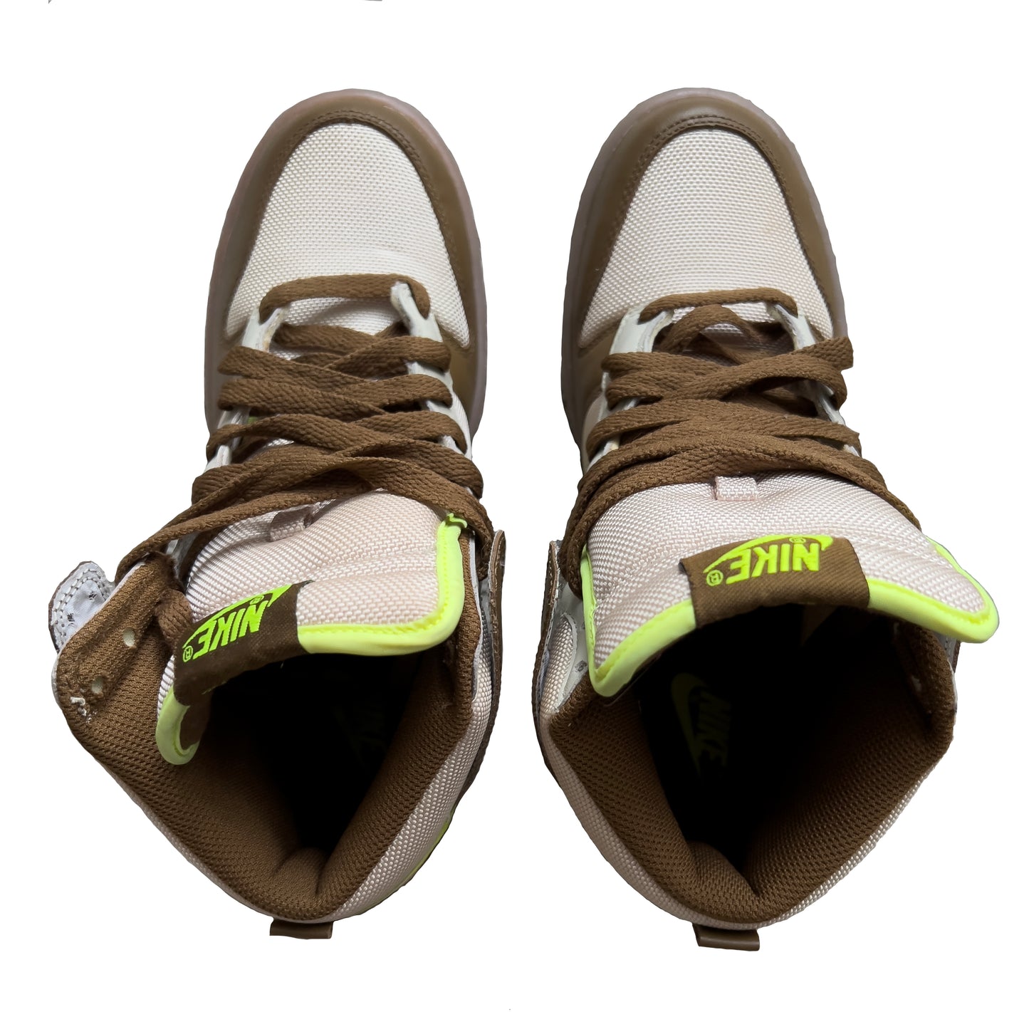 2007 Nike Dunk High Shrek light Used Great Condition with Box Size 8 Umber/Volt-Birch-Baroque Brown