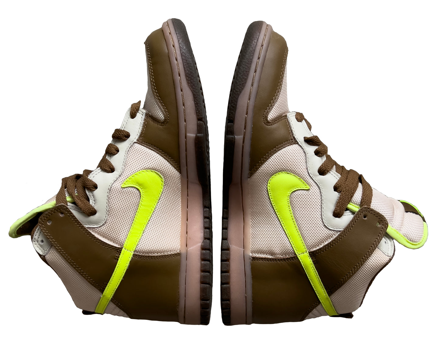 2007 Nike Dunk High Shrek light Used Great Condition with Box Size 8 Umber/Volt-Birch-Baroque Brown