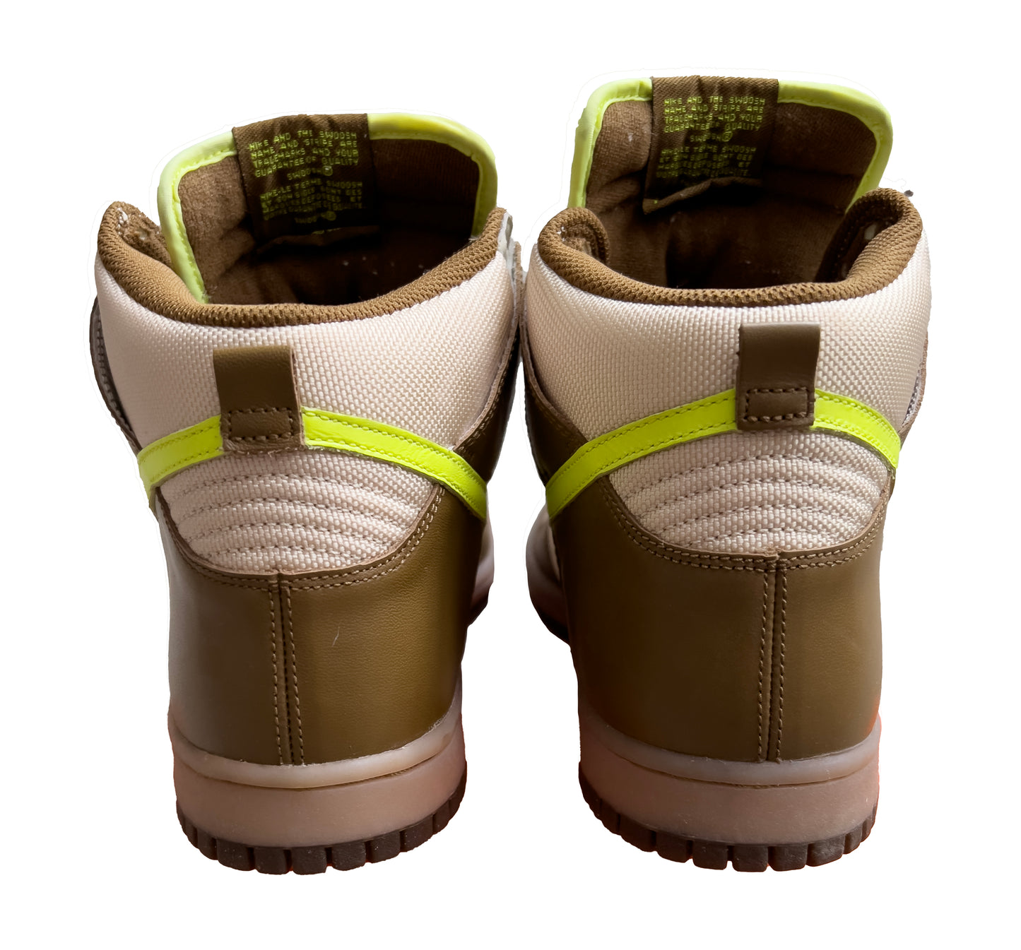 2007 Nike Dunk High Shrek light Used Great Condition with Box Size 8 Umber/Volt-Birch-Baroque Brown
