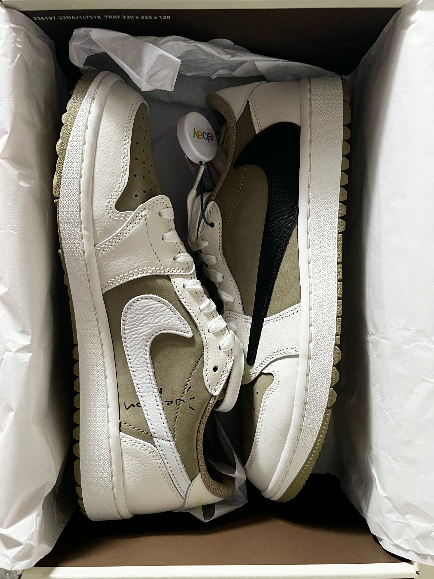 2023 Nike Air Jordan 1 Retro Low Golf Travis Scott Neutral Olive NRG  FZ3124-200 Men's Size 11 Brand New with Box