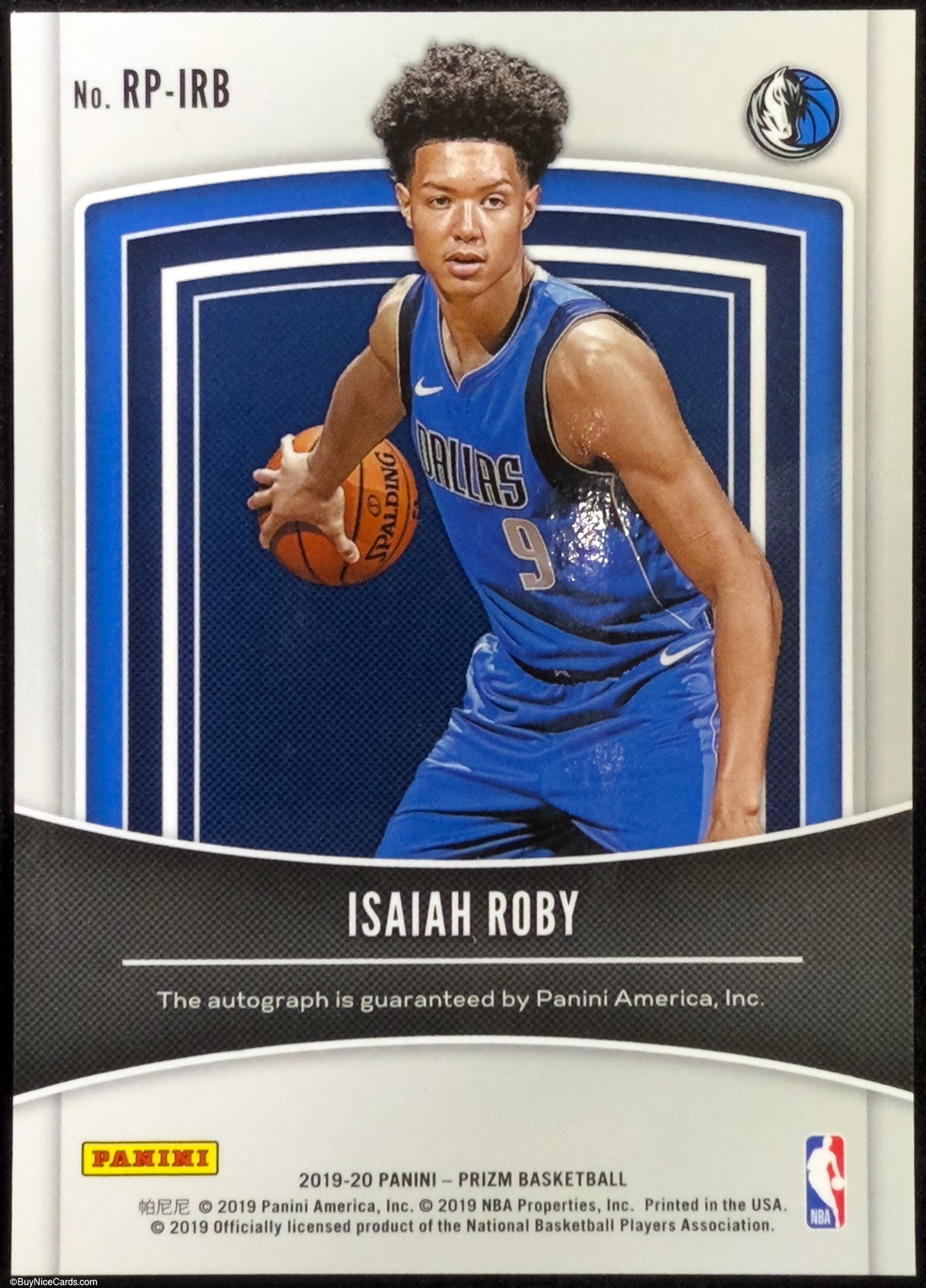 2019 Isaiah Roby Panini Prizm Rookie Signatures RC Auto # RPIRB