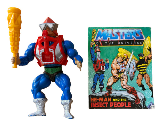 1984 Mekaneck Masters Of The Universe MOTU Complete Vintage Action Figure Working with Comic