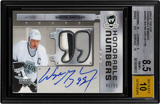2006-07 Wayne Gretzky UD The Cup Honorable Numbers Patch Auto /99 #HNWG BGS 8.5