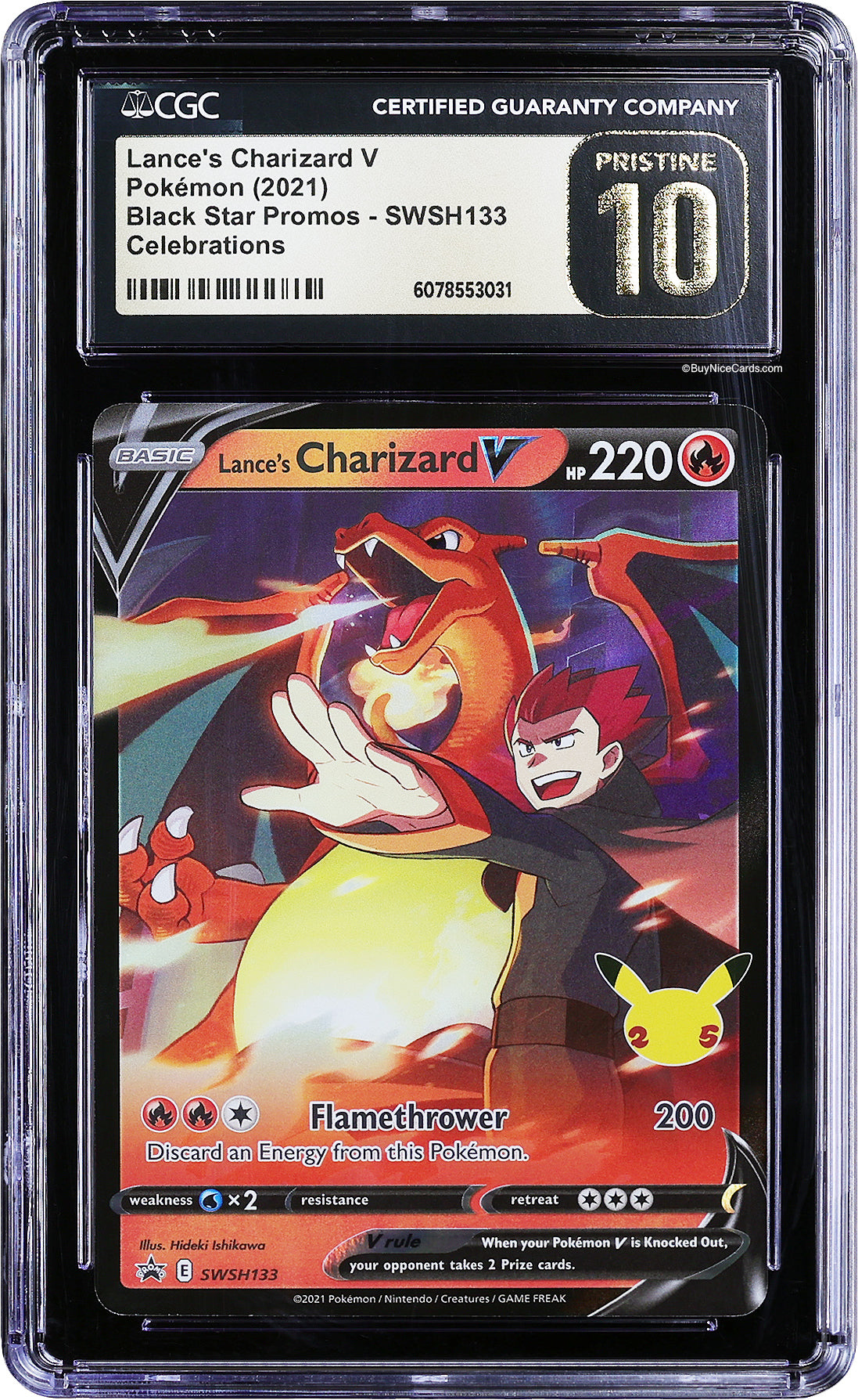 2021 Charizard V Pokemon Black Star Promos SWSH133 Celebrations CGC 10 Pristine