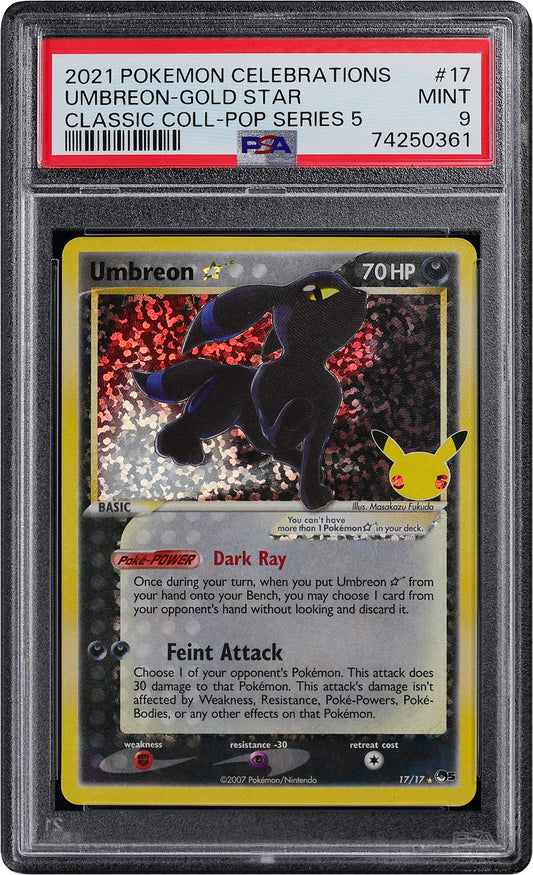 2-21 Umbreon Pokemon Celebrations Gold Star Classic Collection Pop Series 5 #17 PSA 9
