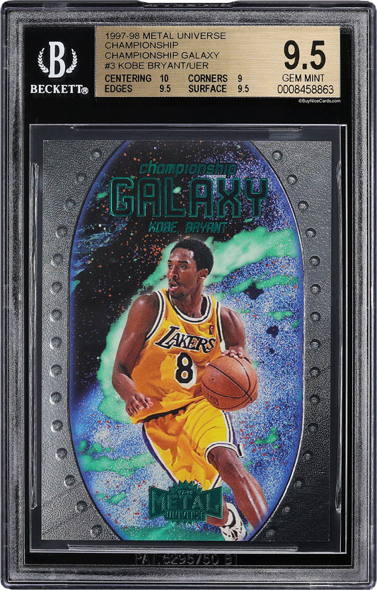 1997-98 Kobe Bryant Skybox Metal Universe Championship Galaxy #3 BGS 9.5 Pop 23