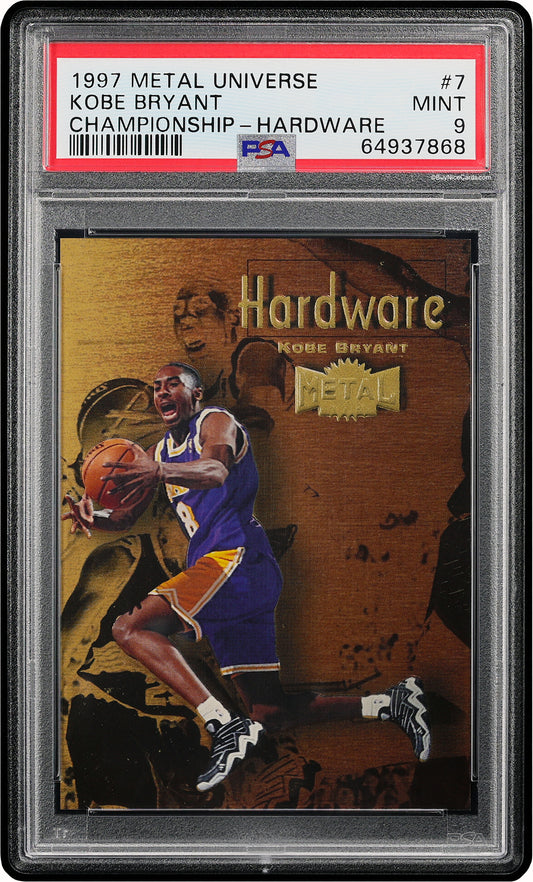 1997 Kobe Bryant Skybox Metal Universe Championship Hardware #7 PSA 9 Mint Pop 15