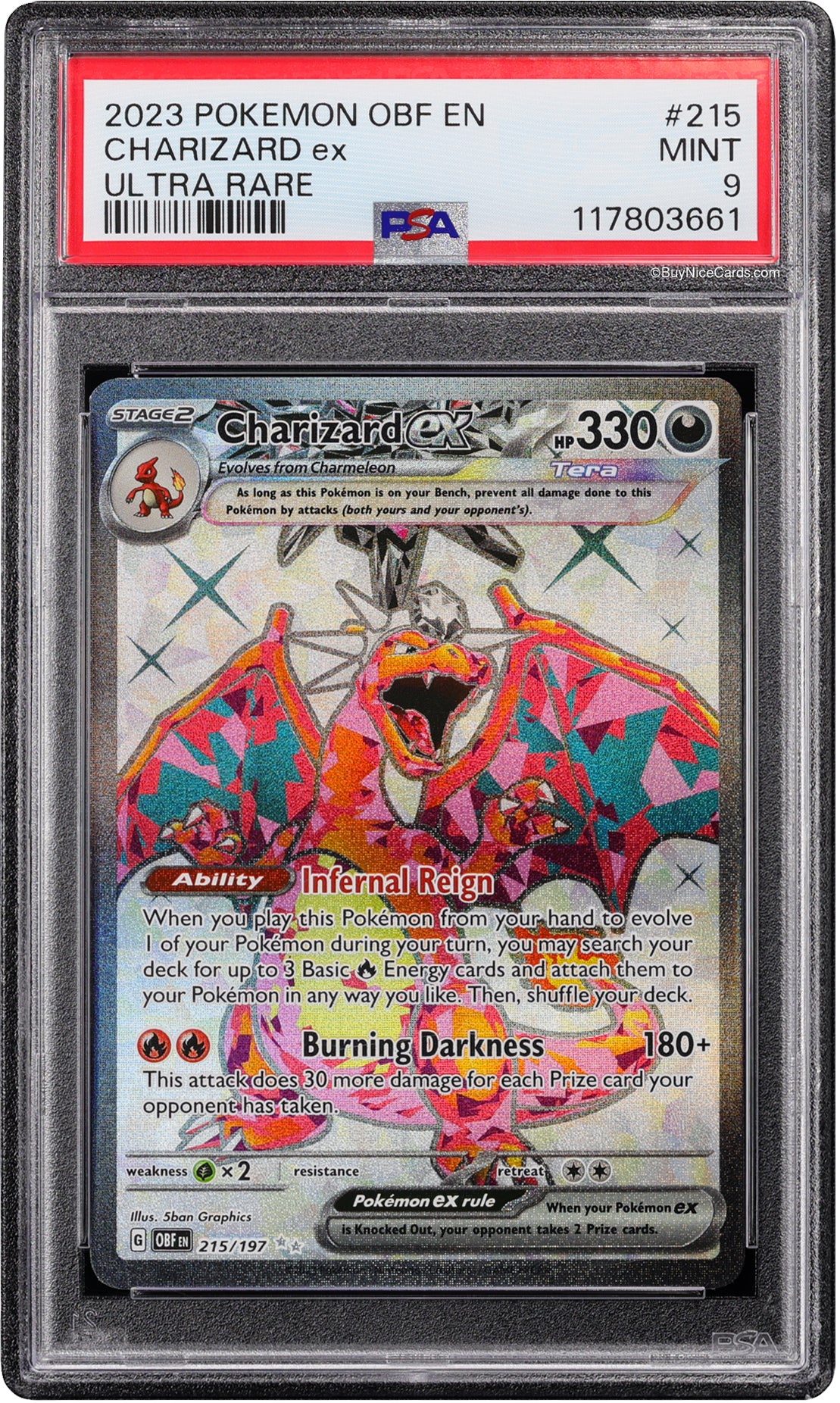 2023 Charizard ex OBF EN Ultra Rare #215 PSA 9 Mint