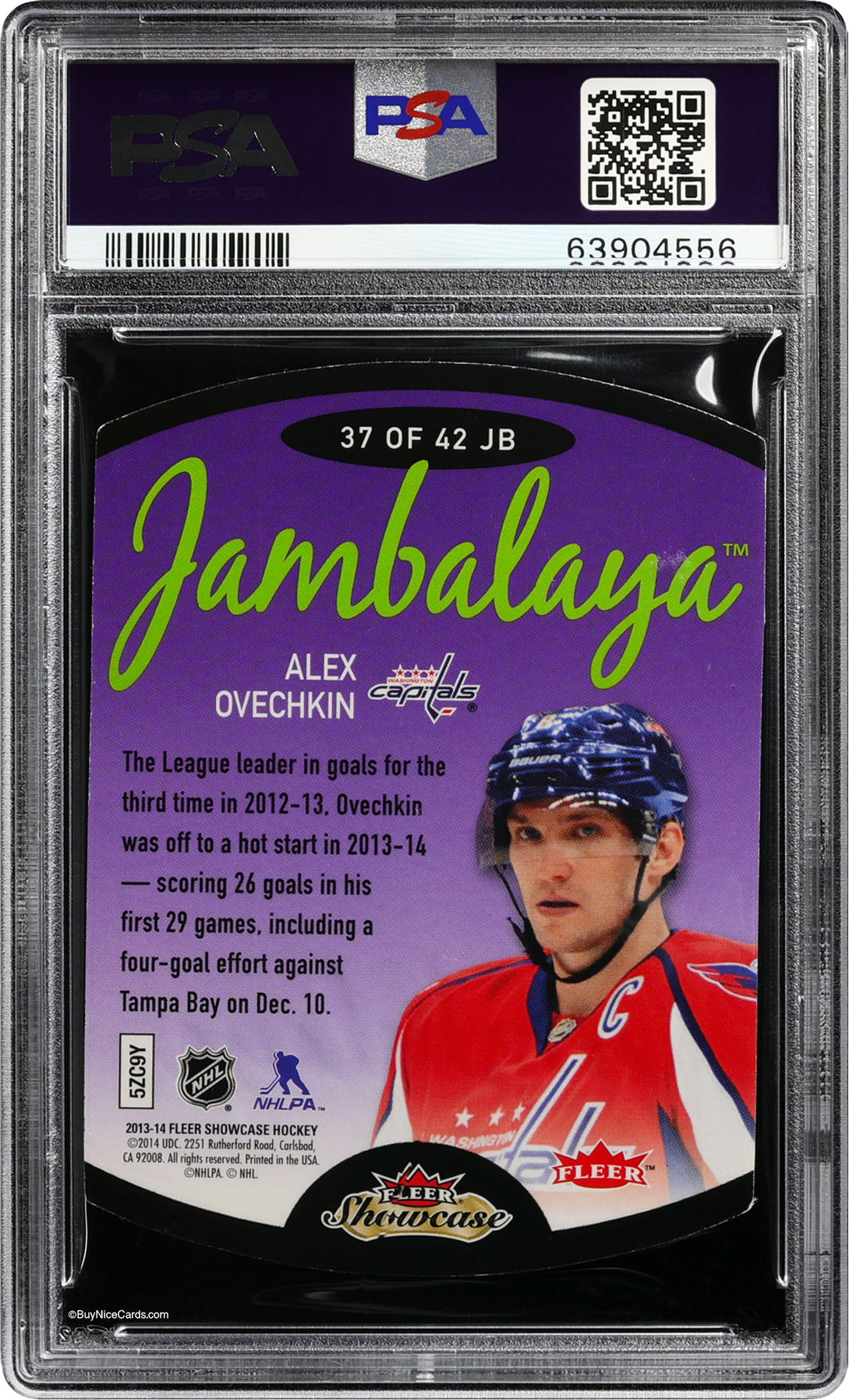 2013 Alex Ovechkin Fleer Retro Jambalaya SP #37 PSA 8 Pop 5 / 1 Higher