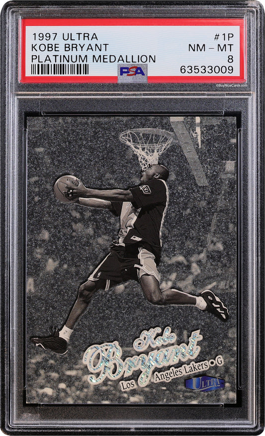 1997 Kobe Bryant Fleer Ultra Platinum Medallion /100 #1P PSA 8 NM-MT