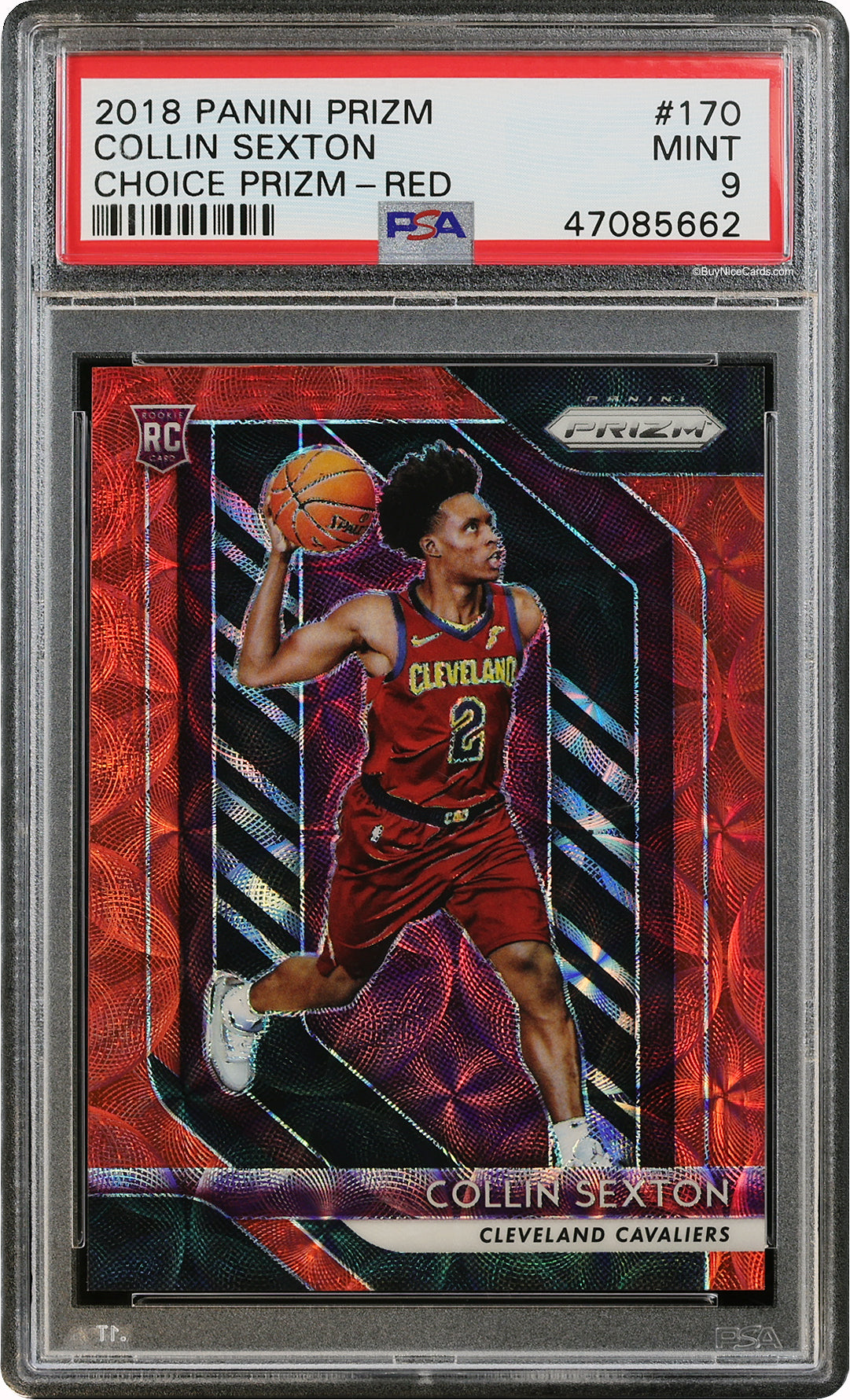 2018 Collin Sexton Panini Prizm Choice Red Prizms RC Rookie #170 PSA 9