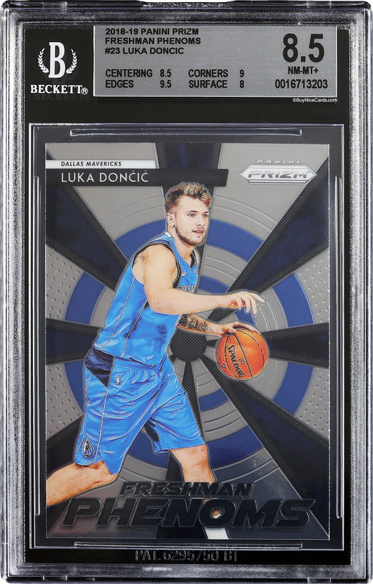 2018-19 Luka Doncic Panini Prizm Freshman Phenmons RC Rookie #23 BGS 8.5