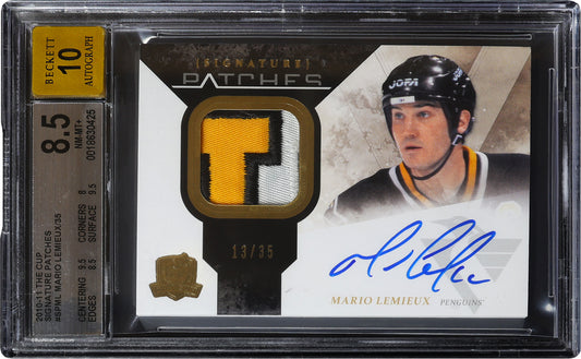 2010-11 Mario Lemieux Upper Deck The Cup Signature Patches Auto /35 #SPML BGS 8.5 / 10