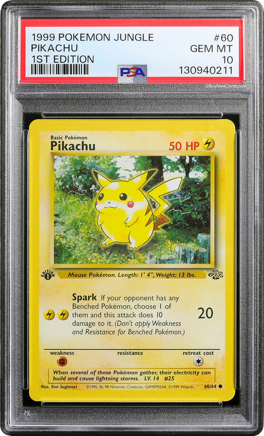 1999 Pikachu Pokemon Jungle 1st Edition #60 PSA 10 Gem Mint