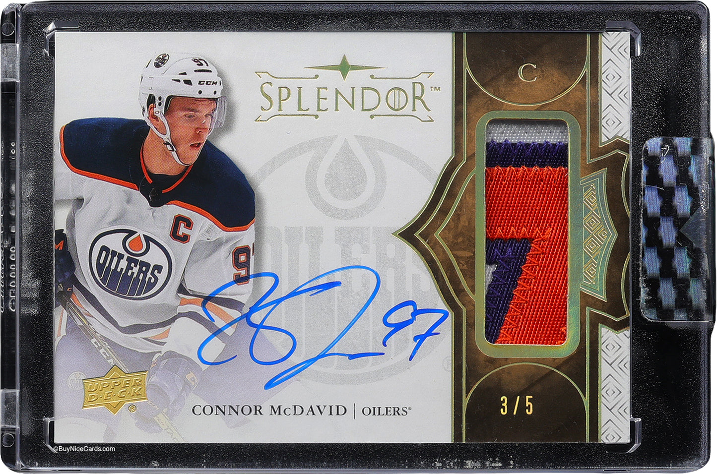 2018 Connor McDavid Upper Deck Splendor Bordeless Game Used Patch Auto /5