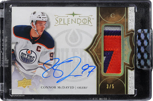 2018 Connor McDavid Upper Deck Splendor Bordeless Game Used Patch Auto /5