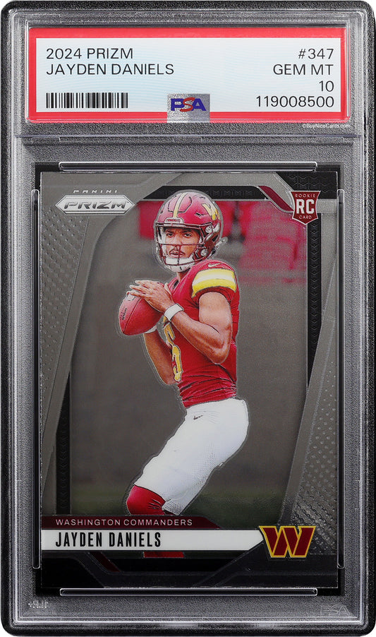 2024 Jayden Daniels Panini Prizm Base RC Rookie #347 PSA 10 Gem Mint