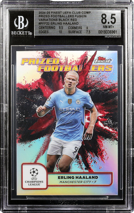 2024-25 Erling Haalan Topps Finest UEFA Prized Footballers Refractor #PFF22 BGS 8.5