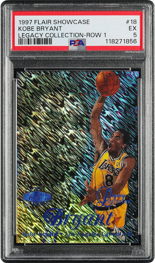 1997 Kobe Bryant Flair Showcase Legacy Collection Row 1 Jersey #8/100 PSA 5 EX