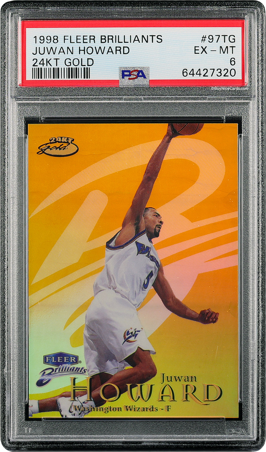 1998 Juwan Howard Fleer Brilliants 24k Gold Jersey #5/24 #97TG PSA 6