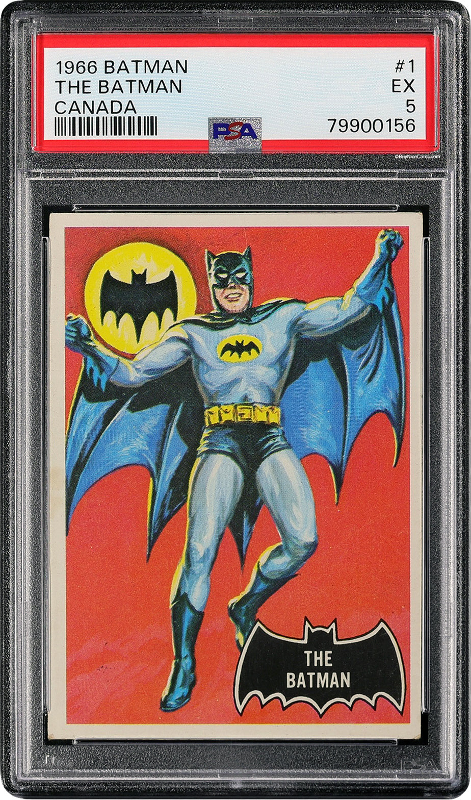 1966 Batman The Batman Black Bat RC Rookie O-Pee-Chee OPC Canada #1 PSA 5 Great Centering