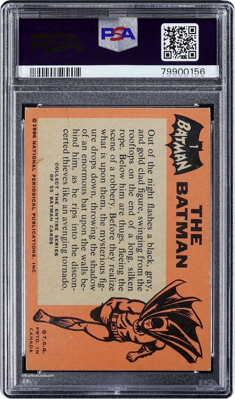 1966 Batman The Batman Black Bat RC Rookie O-Pee-Chee OPC Canada #1 PSA 5 Great Centering
