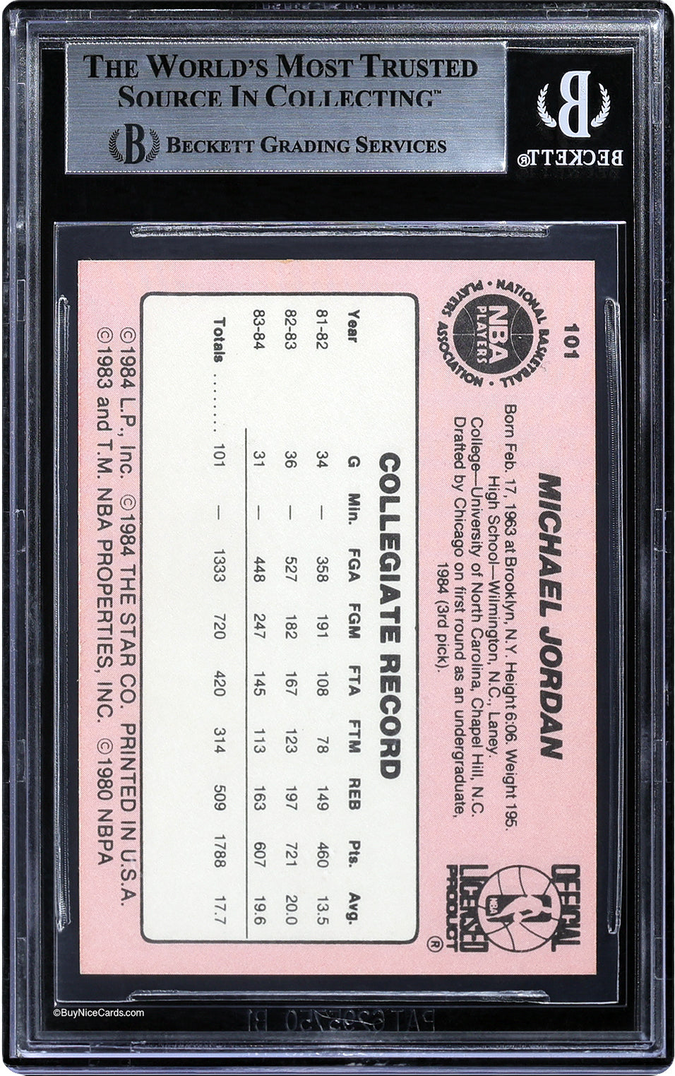 1984-85 Michael Jordan Star XRC RC Rookie #101 BGS 7.5 NM+