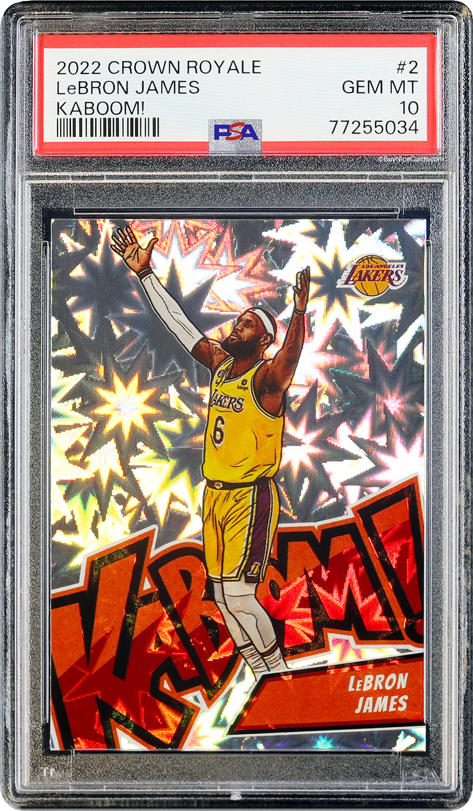 2022 Lebron James Panini Crown Royale Kaboom! SSP #2 PSA 10 Gem Mint