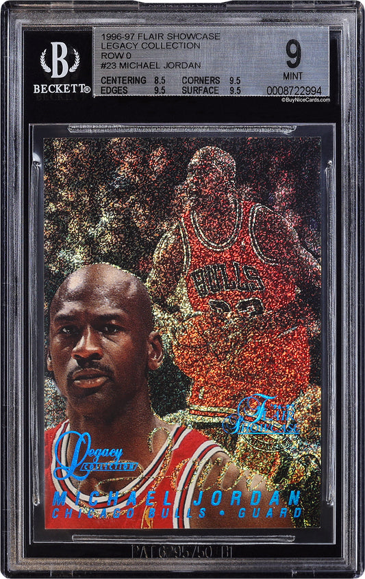 1996-97 Michael Jordan Flair Showcase Legacy Row 0 #23 BGS 9 - .5 Away from 9.5