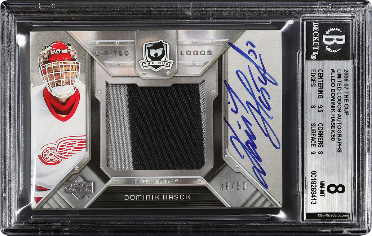 2006-07 Dominik Hasek Upper Deck The Cup Limited Logos Patch Auto /50 #LLDO BGS 8