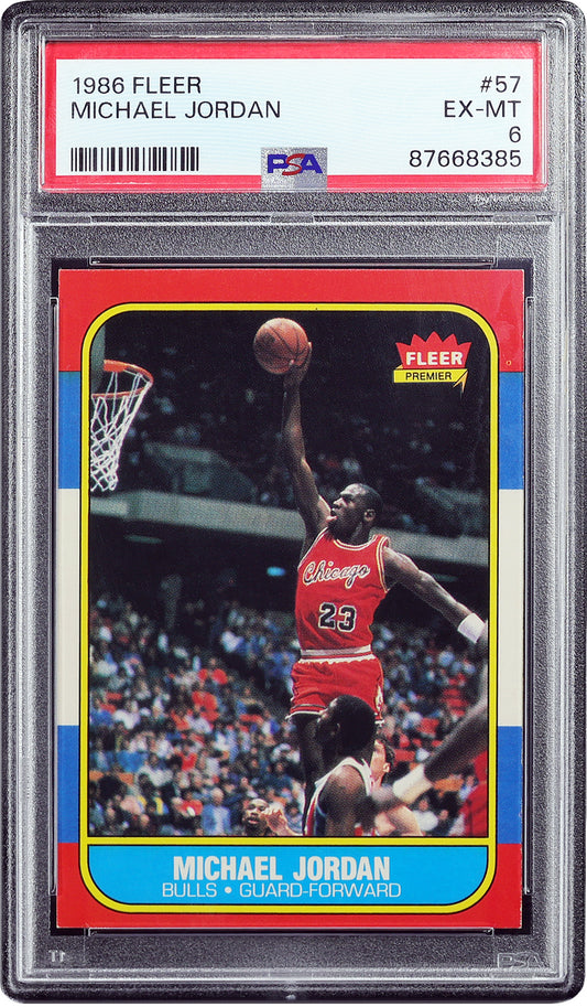 1986 Michael Jordan Fleer RC Rookie #57 PSA 6 EX-MT