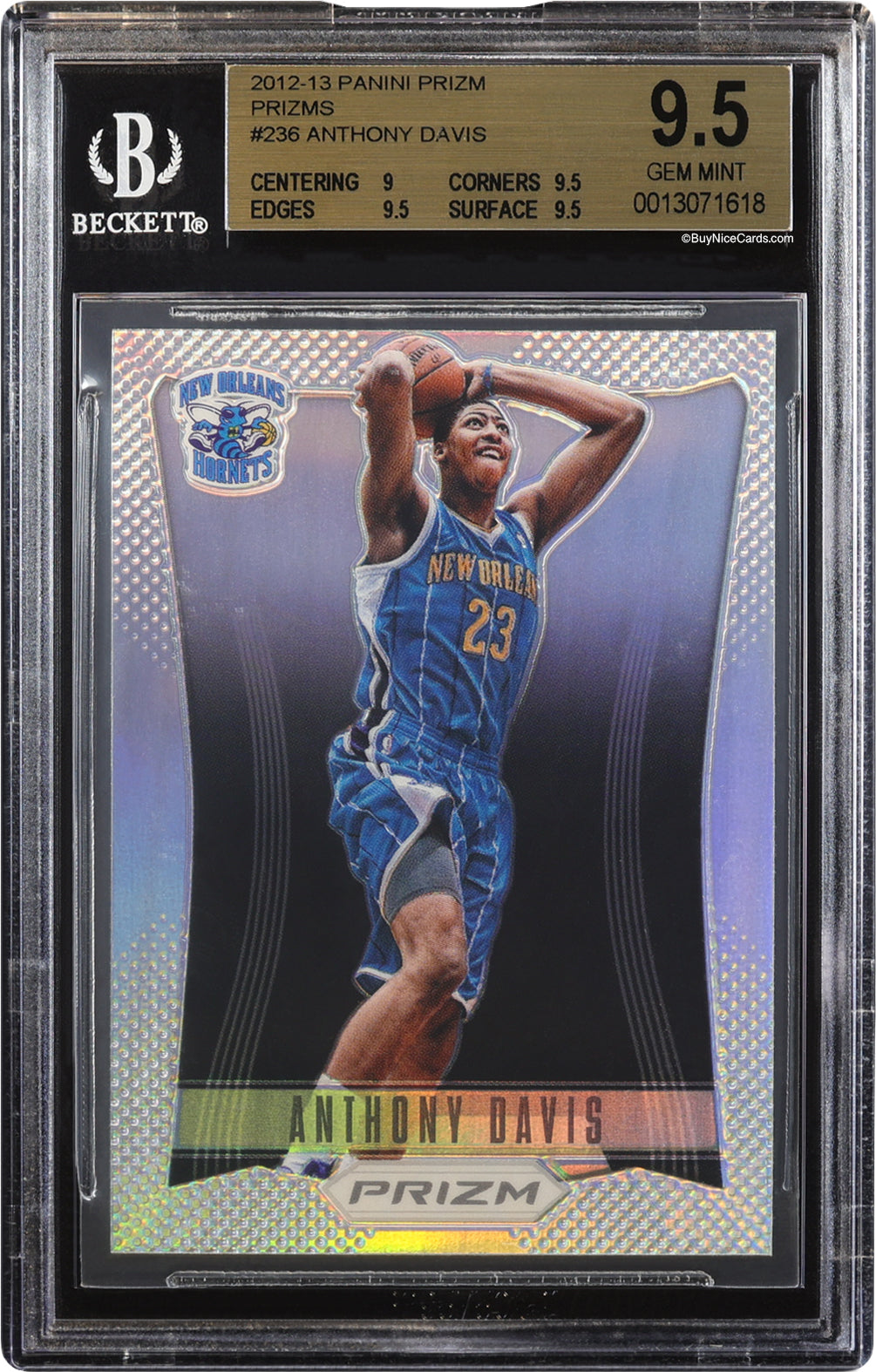 2012-13 Anthony Davis Prizm Sliver Prizms RC Rookie #236 BGS 9.5 Gem Mint