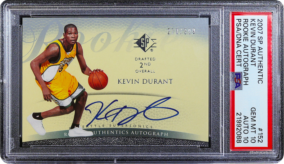 2007 Kevin Durant Upper Deck SP Authentic RC Rookie Auto /399 PSA 10 with 10 Auto