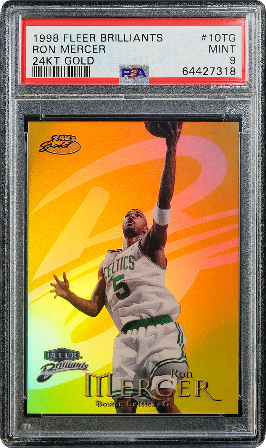1998 Ron Mercer Fleer Brilliants 24kt Gold /25 #10TG PSA 9 Mint