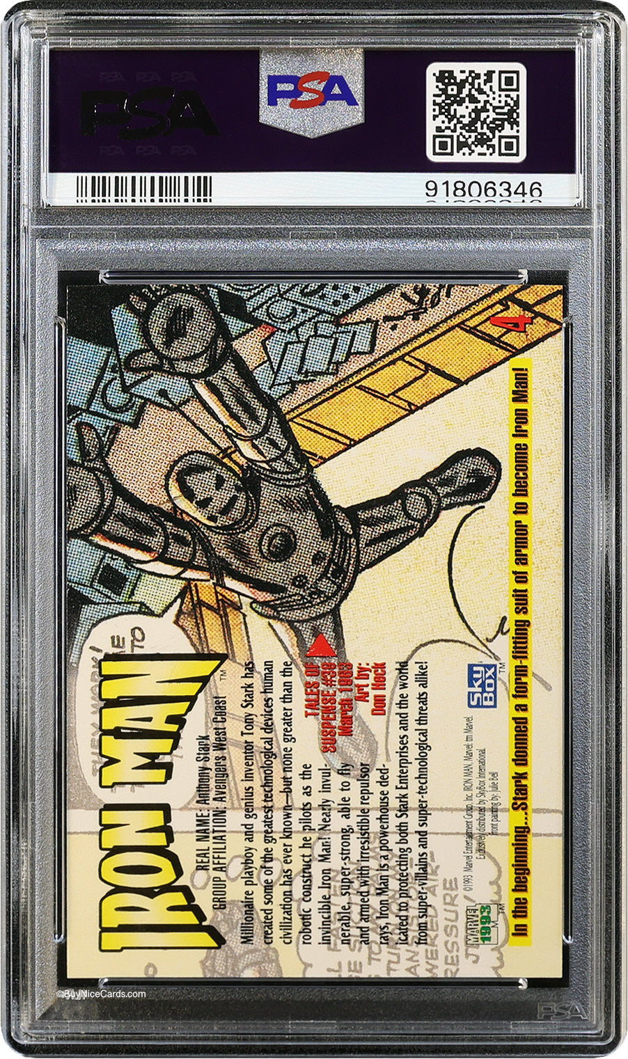 1993 Iron Man Marvel Masterpieces #4 PSA 10 Gem Mint