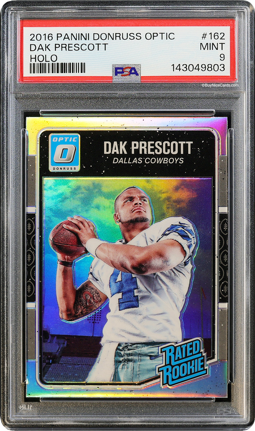 2016 Dak Prescott Panini Donruss Optic Holo Prizms RC Rookie SP #162 PSA 9 Mint