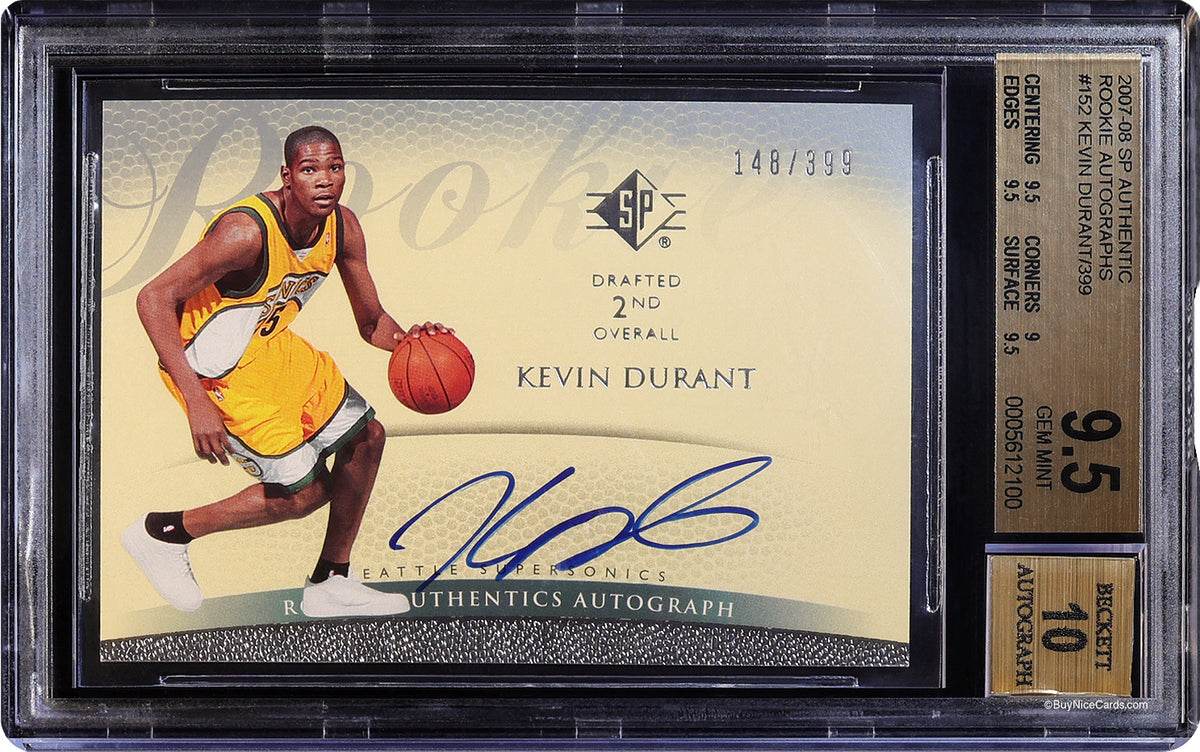 2007-08 Kevin Durant Upper Deck SP Authentic RC Rookie Auto /399 BGS 9.5 / 10