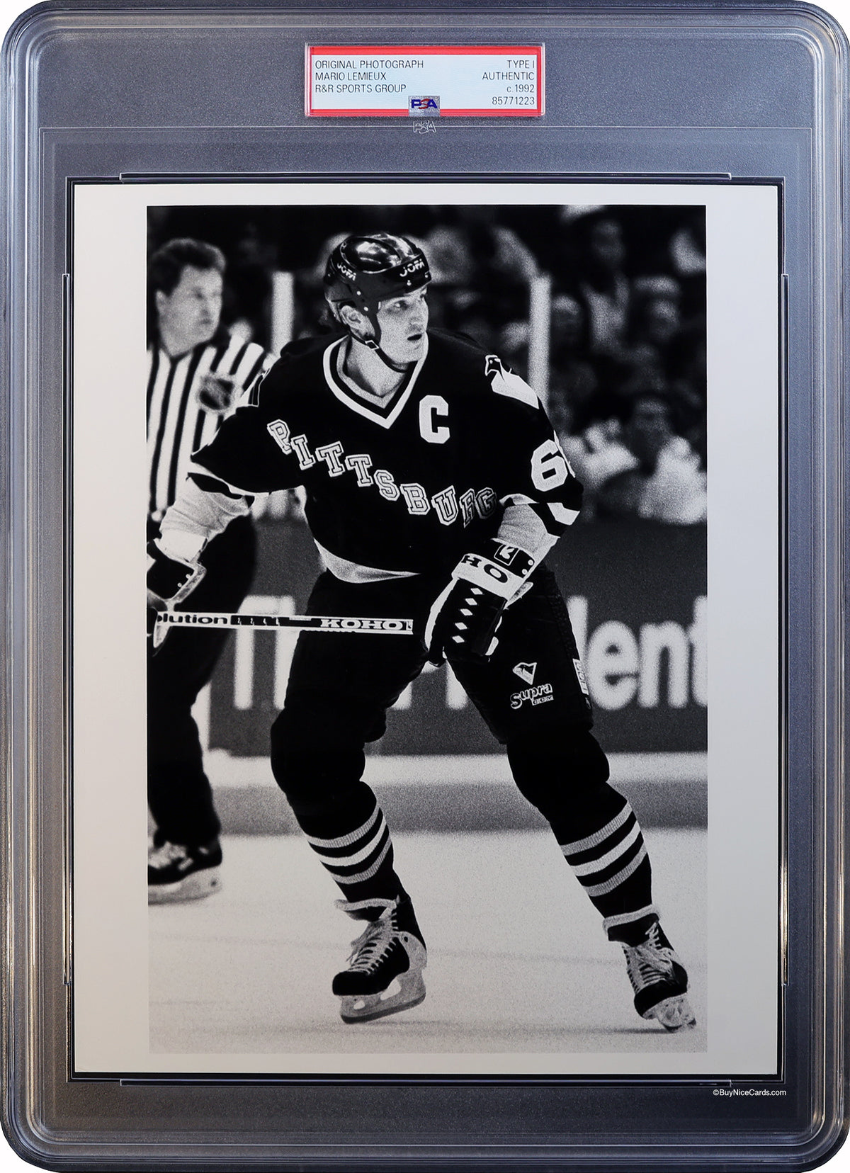 1992 Mario Lemieux R&R Sports Group Stanley Cup Year Type 1 Photo PSA