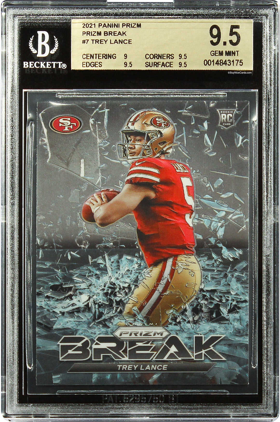 2021 Trey Lance Panini Prizm Break RC Rookie #7 BGS 9.5 Gem Mint