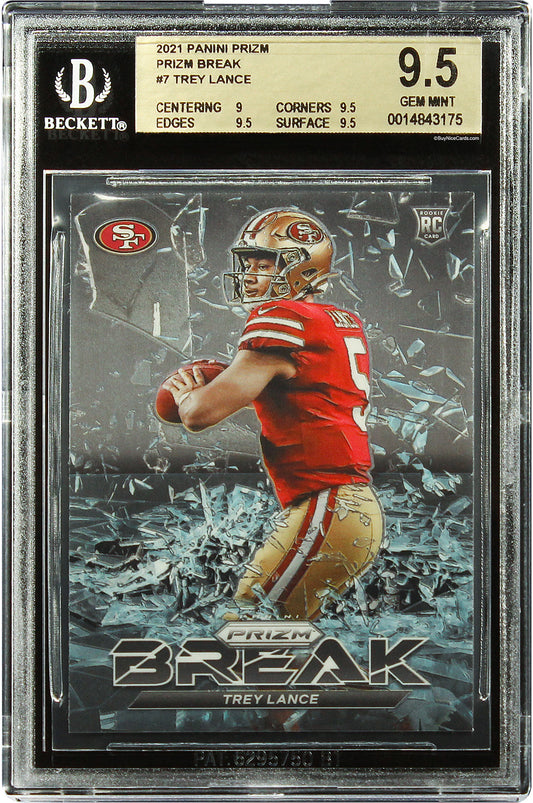 2021 Trey Lance Panini Prizm Break RC Rookie #7 BGS 9.5 Gem Mint